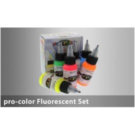 Hansa Pro-Color kit 4 colori fluorescenti + 1 bianco coprente + 1 cleaner  - 1