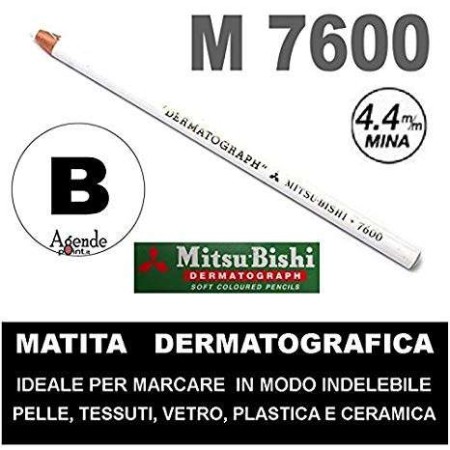 Matita Dermatograph MITSU-BISHI 7600 Nera/Bianca  - 1