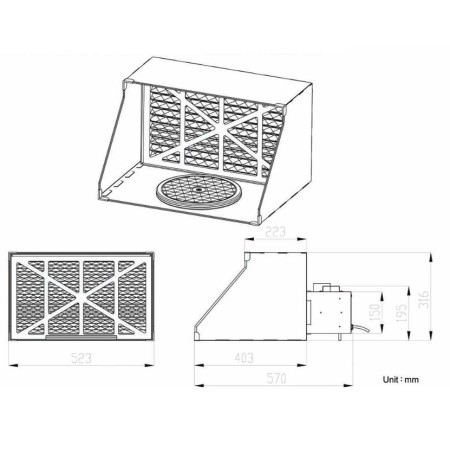Dimensioni cabina aspirazione Sparmax